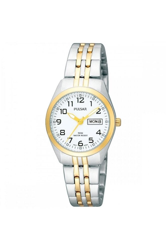 Pulsar  Ladies Stainless Steel Day Date 26mm 5ATM Watch PN8006X1