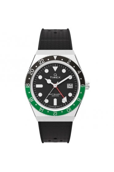 Q Timex GMT 38mm Synthetic Rubber Strap Watch TW2W57500