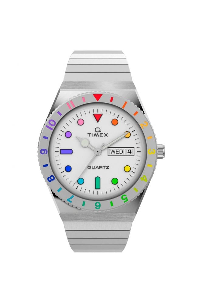 Timex Q  Rainbow 36mm Stainless Steel Expansion Band Watch TW2V66000