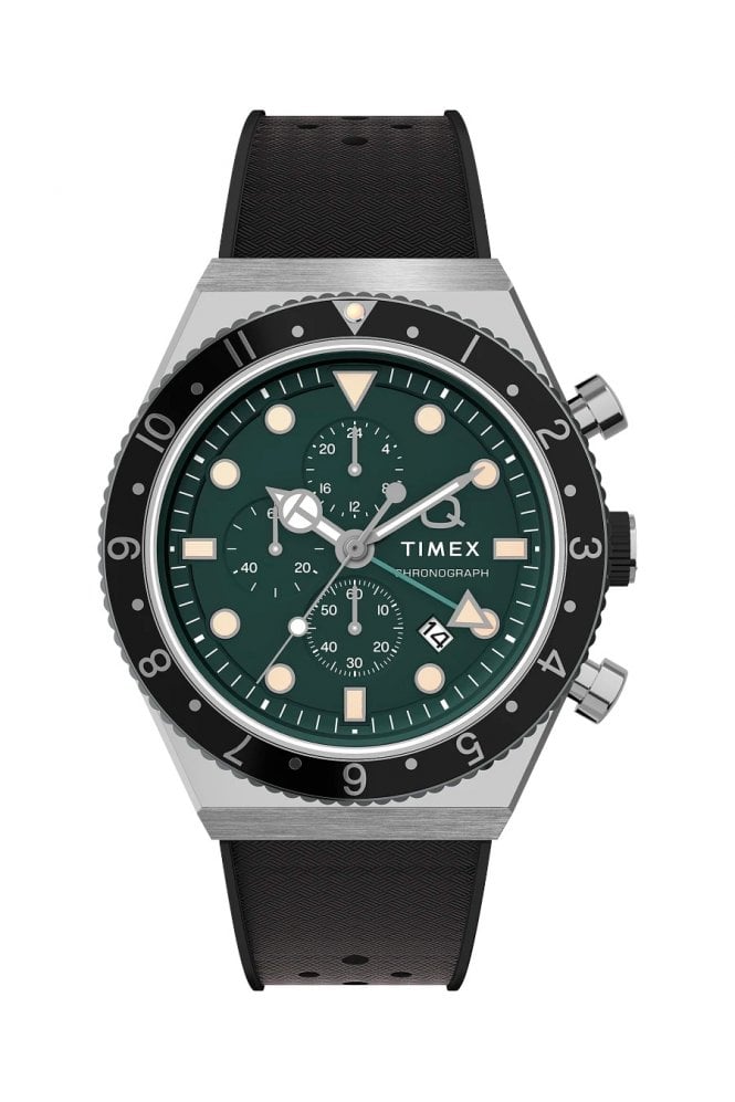 Timex Q  Three Time Zone Chronograph Watch TW2V70200