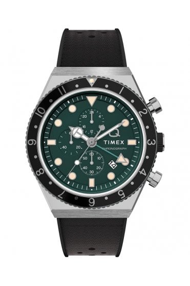 Q Timex Three Time Zone Chronograph Watch TW2V70200