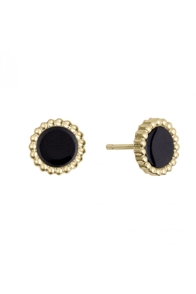 Radley  Ladies 18ct Gold Plated Black Onyx Earrings RYJ1508S