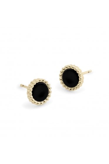 Radley Ladies 18ct Gold Plated Black Onyx Earrings RYJ1508S