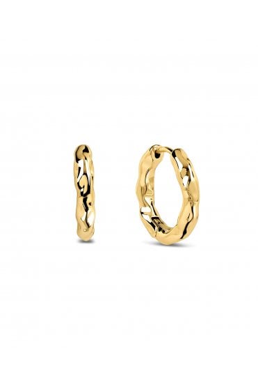 Radley Ladies 18ct Gold Plated Hammered Hoop Earrings RYJ1640S