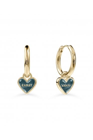 Radley Ladies 18ct Gold Plated Hanging Heart Huggie Hoop Earrings RYJ1578S