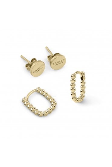 Radley Ladies 18ct Gold Plated Huggie Earrings Twin Pack RYJ1456S