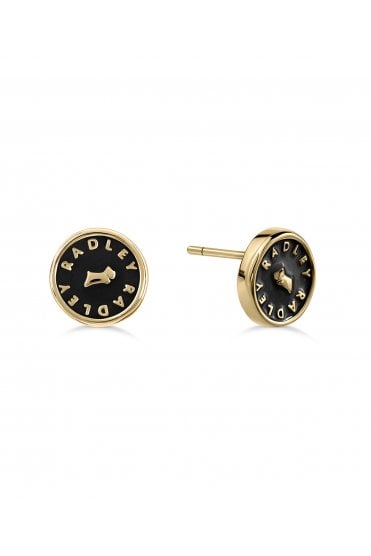 Radley Ladies 18ct Gold Plated Pink Enamel Jumping Dog Earrings RYJ1574S
