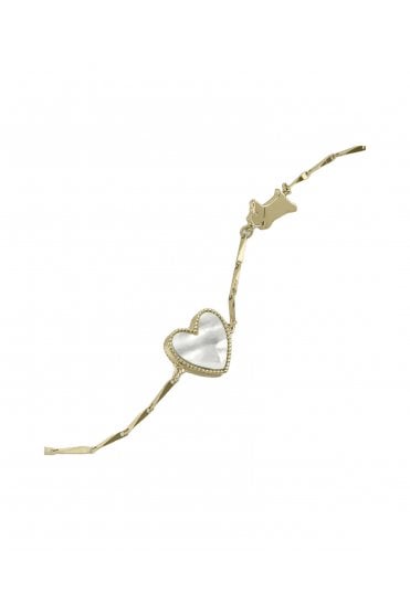 Radley Ladies 18ct Mother of Pearl Heart Gold Plated Bracelet RYJ3372