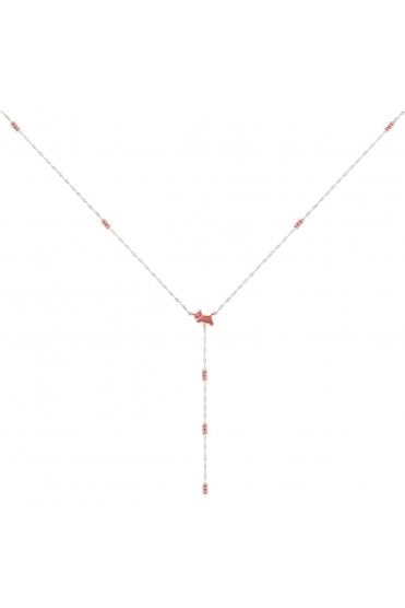 Radley Ladies 18ct Rose Gold Plated Beaded Lariot Jumping Dog Necklace RYJ2393S