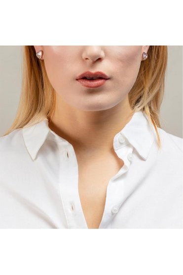 Radley Ladies 18ct Rose Gold Plated Sterling Silver MOP Heart Earrings RYJ1066