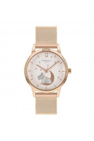 Radley Ladies Rose Gold Plated Mesh Bracelet 31mm Watch RY4536A
