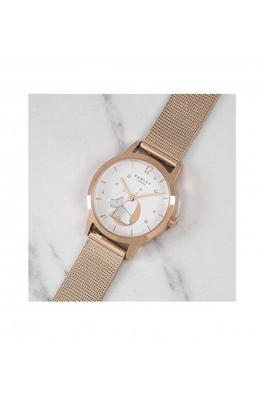 Radley Ladies Rose Gold Plated Mesh Bracelet 31mm Watch RY4536A