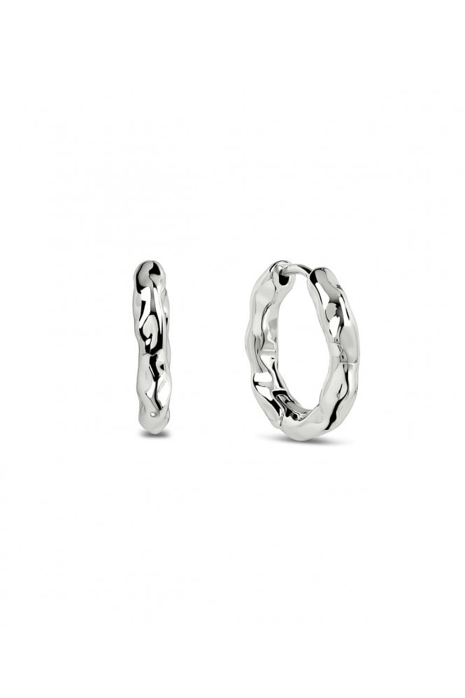 Radley  Ladies Silver Plated Hammered Hoop Earrings RYJ1641S