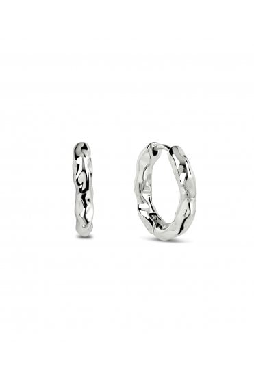 Radley Ladies Silver Plated Hammered Hoop Earrings RYJ1641S