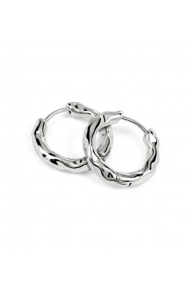 Radley Ladies Silver Plated Hammered Hoop Earrings RYJ1641S