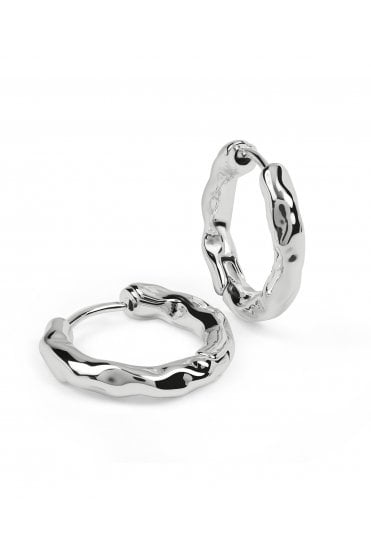 Radley Ladies Silver Plated Hammered Hoop Earrings RYJ1641S