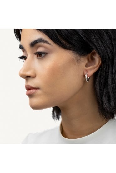 Radley Ladies Silver Plated Hammered Hoop Earrings RYJ1641S