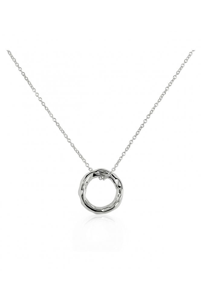 Radley  Ladies Silver Plated Hammered Hoop Necklace RYJ2579S