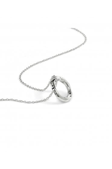 Radley Ladies Silver Plated Hammered Hoop Necklace RYJ2579S