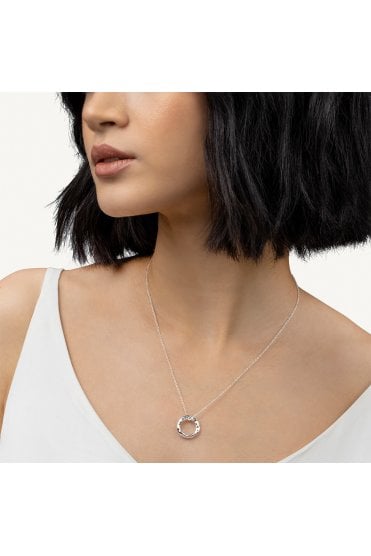 Radley Ladies Silver Plated Hammered Hoop Necklace RYJ2579S