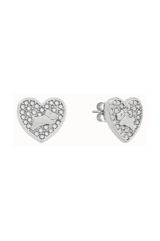 Radley  Ladies Silver Plated Heart Stud Earrings RYJ1447S