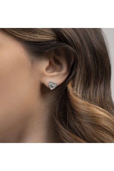 Radley Ladies Silver Plated Heart Stud Earrings RYJ1447S