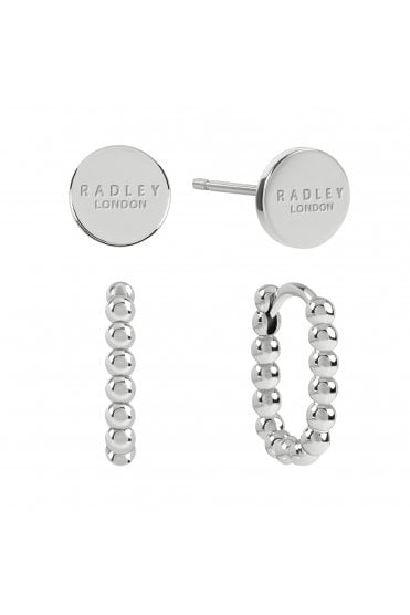 Radley Ladies Silver Plated Huggie Earrings Twin Pack RYJ1455S