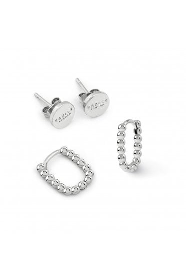 Radley Ladies Silver Plated Huggie Earrings Twin Pack RYJ1455S