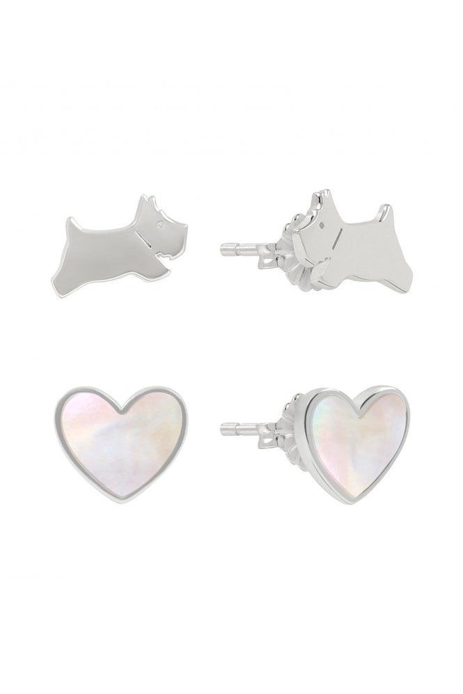 Radley  Ladies Sterling Silver Mother of Pearl Twin Pack Earrings RYJ1425
