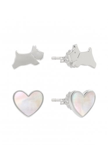 Radley Ladies Sterling Silver Mother of Pearl Twin Pack Earrings RYJ1425