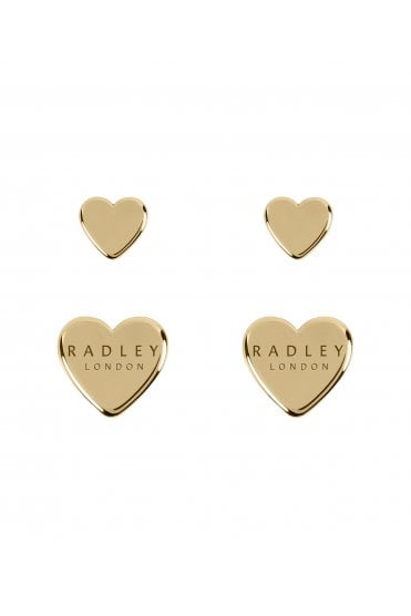 Radley Ladies Twin Pack 18ct Gold Heart Earrings RYJ1234S