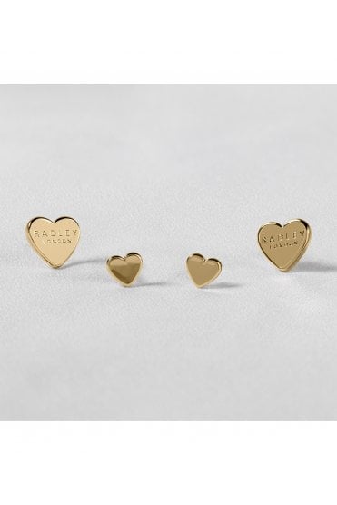 Radley Ladies Twin Pack 18ct Gold Heart Earrings RYJ1234S