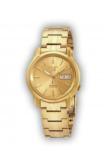 Seiko 5 Gents Automatic Gold Plated Dress Watch SNKK76K1