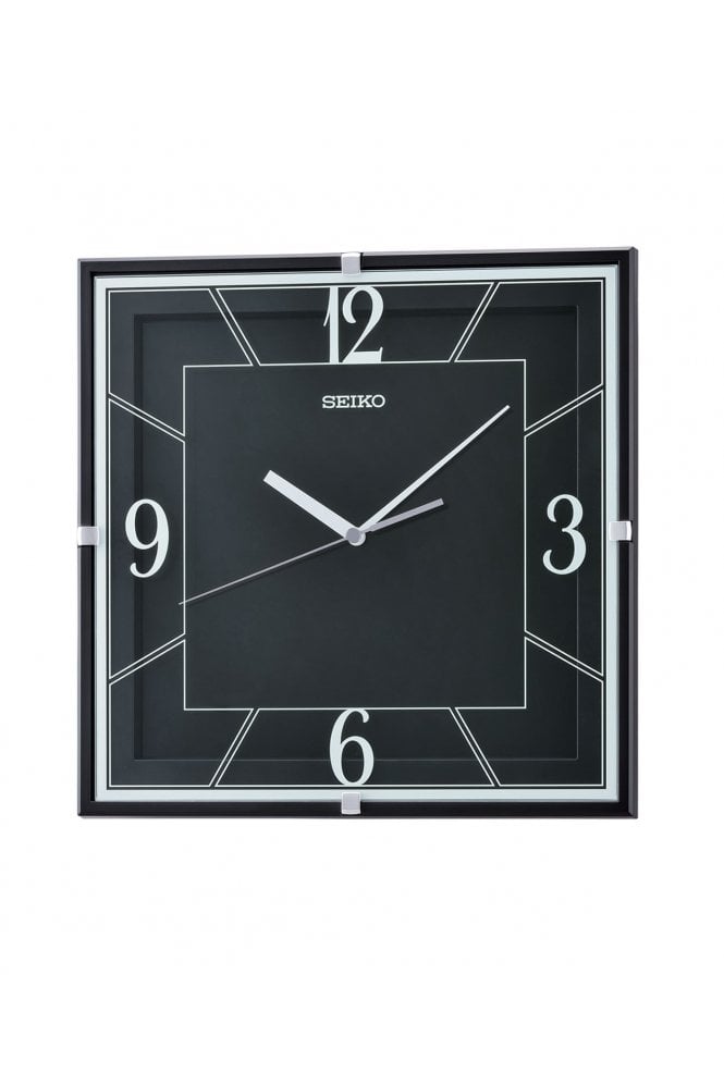 Seiko  Black Quiet Sweep 30cm Wall Clock QXA821K