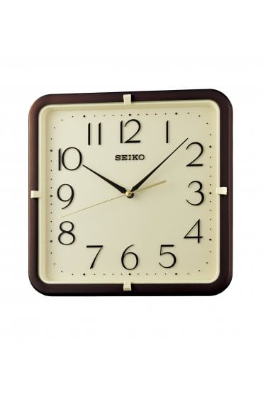 Seiko Retro Silent Square Cream 28cm Wall Clock QXA833D