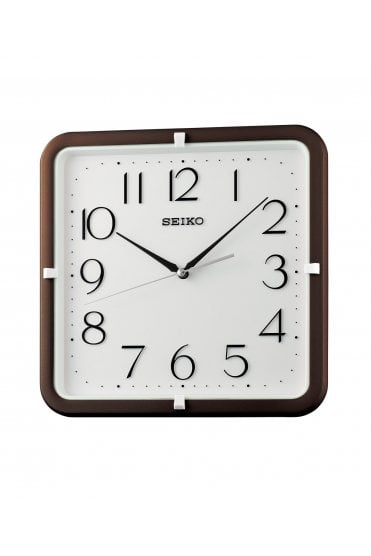 Seiko Retro Silent Square White 28cm Wall Clock QXA833B