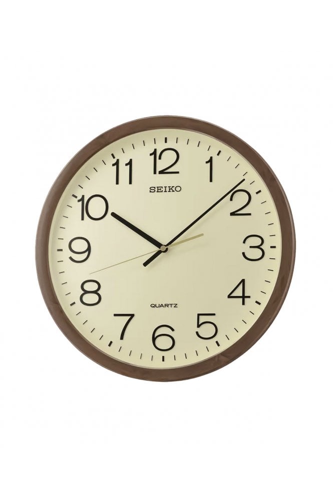 Seiko  Timeless Brown Marble effect Quiet Sweep Wall Clock QXA806B