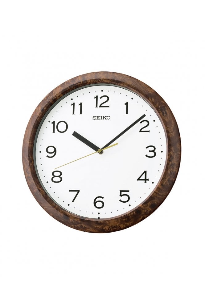 Seiko  Timeless Dark Brown 32cm Wall Clock QHA014B