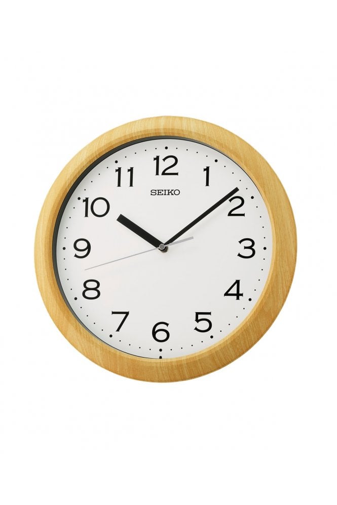 Seiko  Timeless Light Brown 32cm Wall Clock QHA014A
