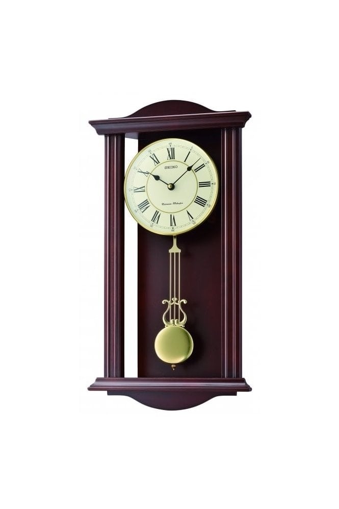 Seiko  Wooden Chiming Wall Clock with Pendulum QXH072B