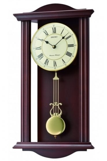Seiko Wooden Chiming Wall Clock with Pendulum QXH072B