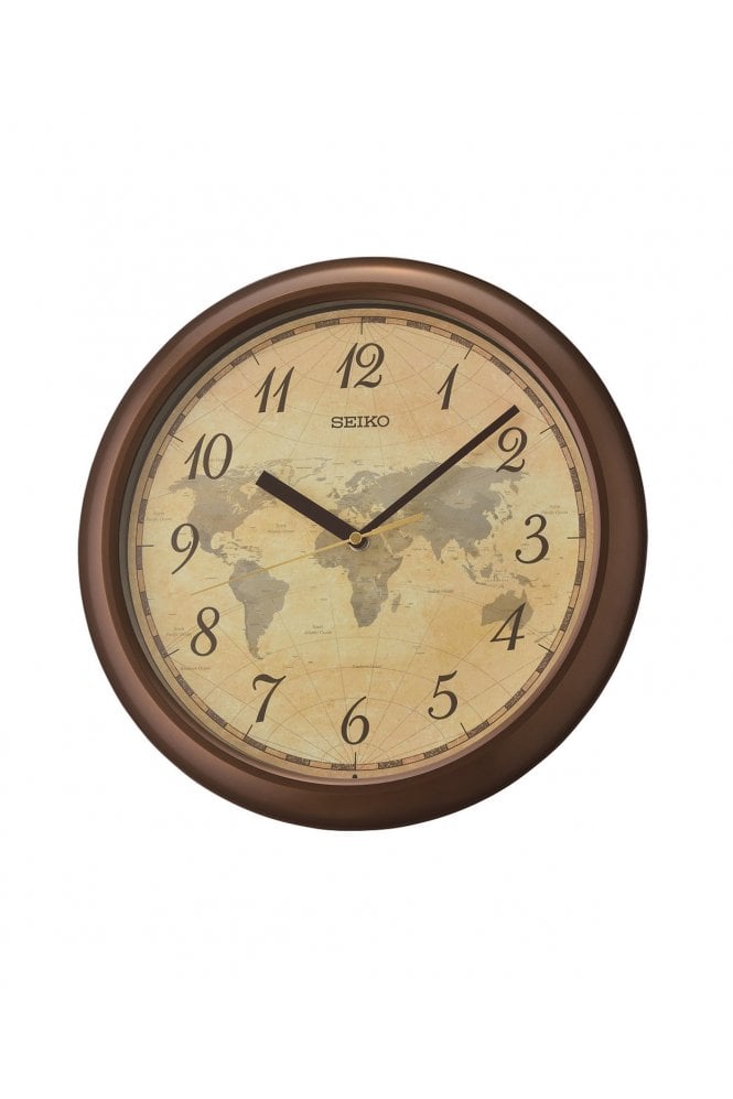 Seiko  World Map 33cm Wall Clock QHA006Z