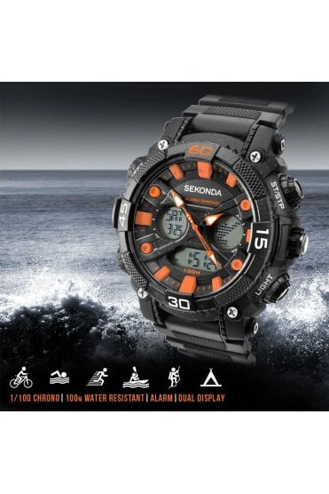 Sekonda Gents Alarm Sports Chronograph 49mm Watch 1037
