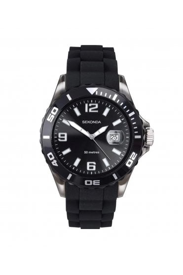 Sekonda Gents Silicone Strap 44mm 5ATM Watch 3361