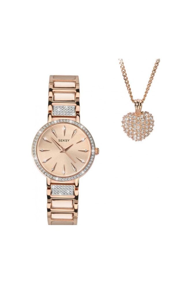 Seksy  Ladies Watch and Necklace Gift Set 2739G