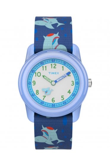 Timex 29mm Blue Shark Elastic Kids Watch TW7C13500