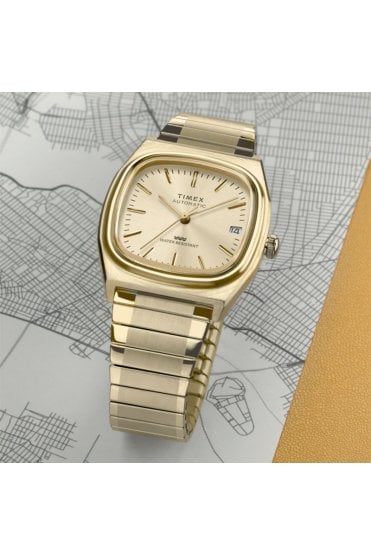 Timex Automatic 1983 E Line 34mm Stainless Steel Expansion Band Watch TW2Y07200