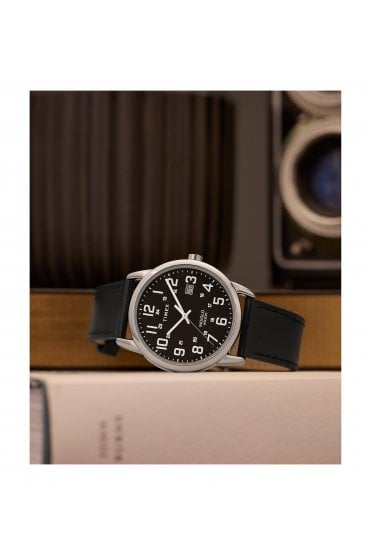 Timex Gents Easy Reader® Classic 38mm Black Leather Strap Watch TW2Y12800