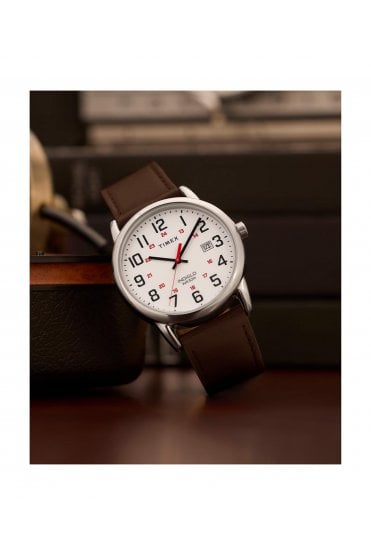 Timex Gents Easy Reader® Classic 38mm Brown Leather Strap Watch TW2Y12600