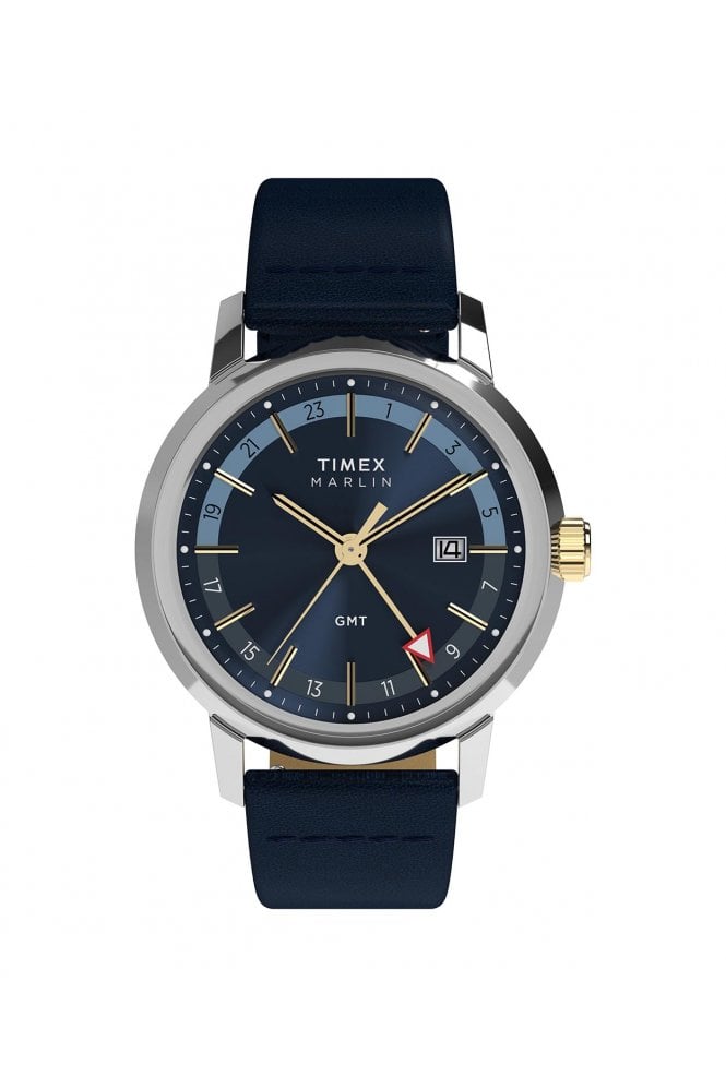 Timex  Gents Marlin® Quartz GMT 40mm Leather Strap Watch TW2Y47900